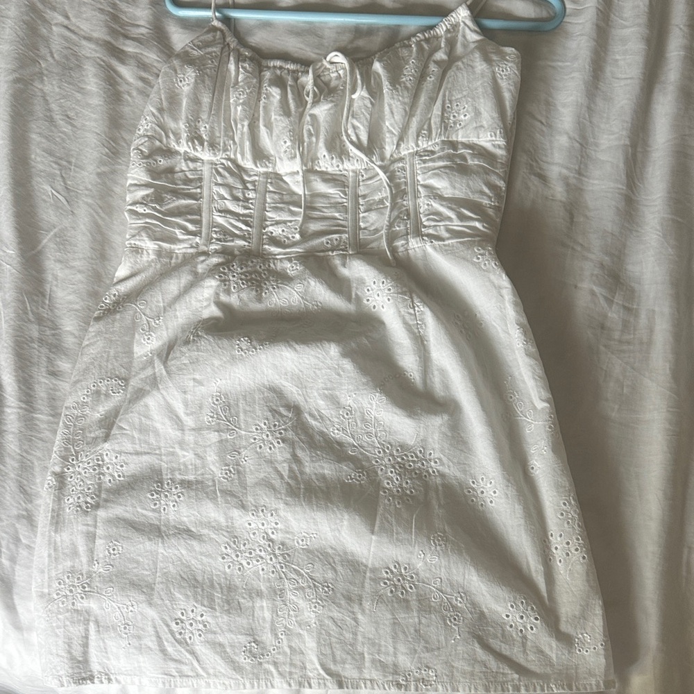 Elegant White Eyelet Dress